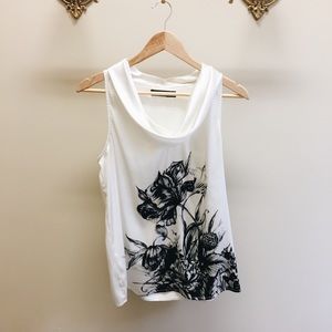 The Limited - Black and White Floral Top